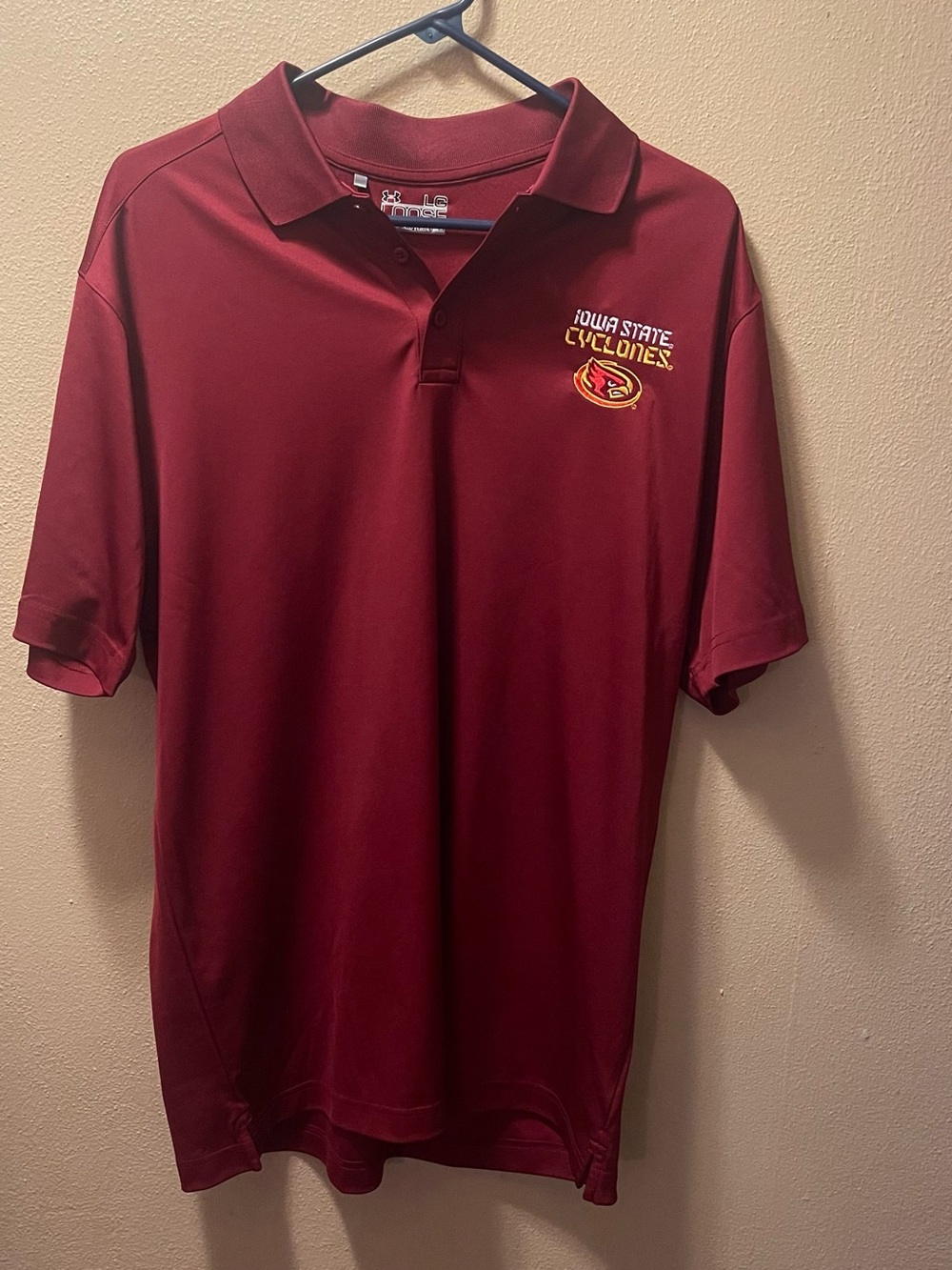 Under Armour Iowa State Cyclones Polo Shirt Men’s Large Red HeatGear